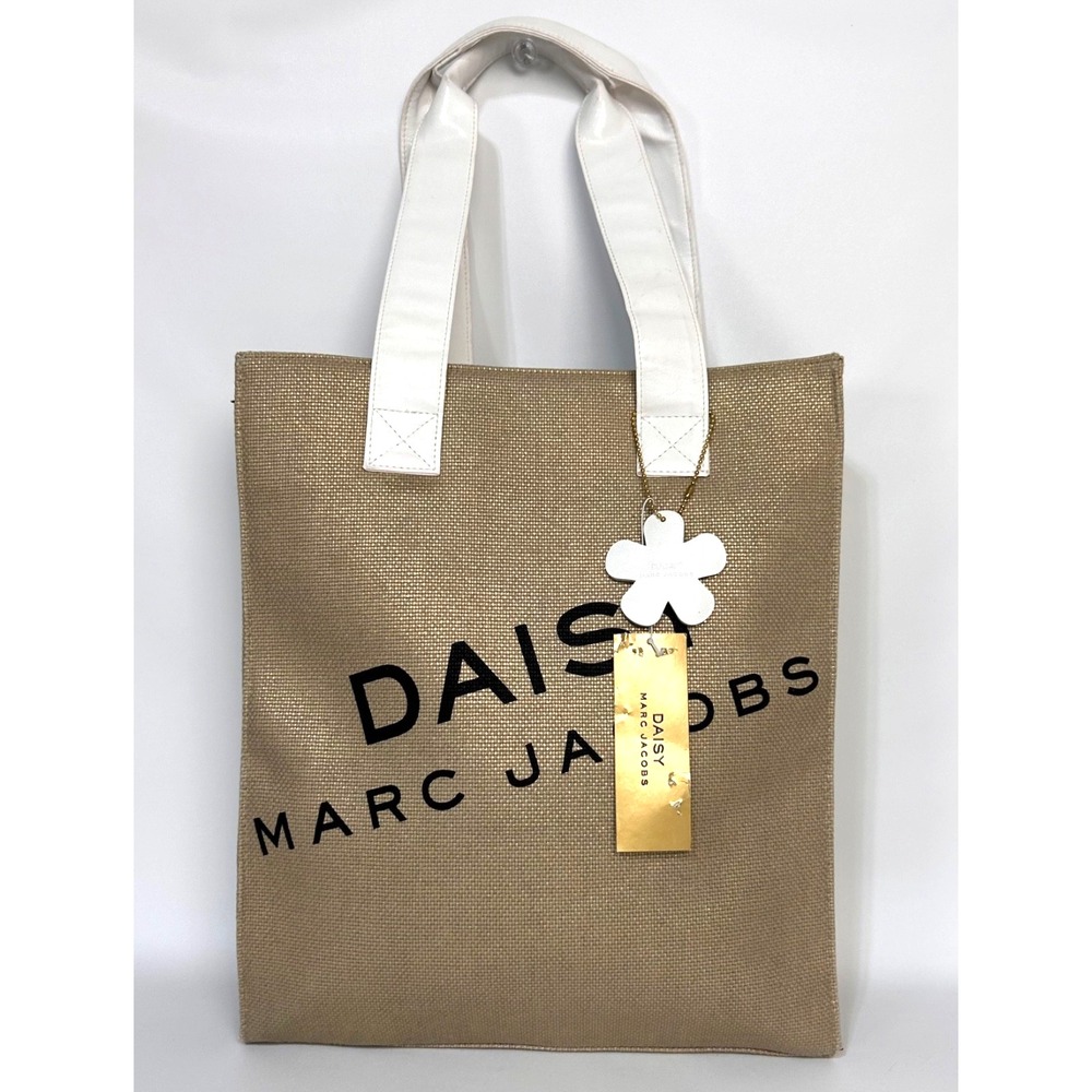 Marc Jacobs Daisy Shimmer Gold Tone Tote Bag with Charm Promotional
